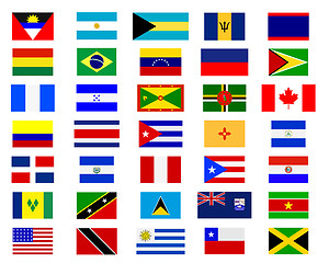 Image showing Flags of the Americas