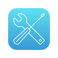 Image showing Screwdriver and wrench tools line icon.