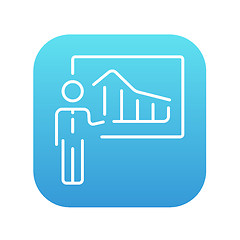 Image showing Businessman with infographic line icon.