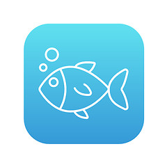 Image showing Little fish under water line icon.