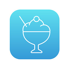Image showing Cup of ice cream line icon.