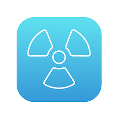 Image showing Ionizing radiation sign line icon.