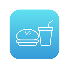 Image showing Fast food meal line icon.