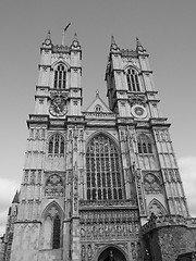 Image showing Black and white Westminster Abbey in London