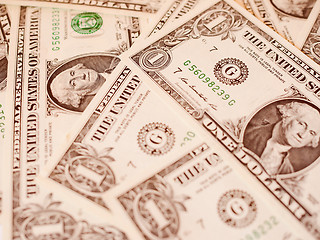 Image showing Retro look Dollar notes 1 Dollar