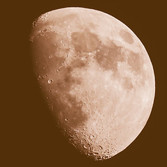 Image showing Retro looking Gibbous moon