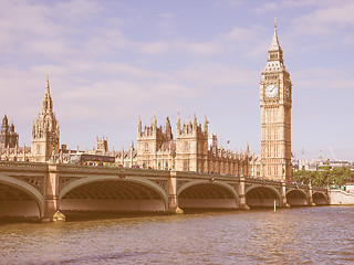 Image showing Retro looking Houses of Parliament in London