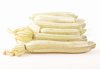 Image showing Retro looking Courgettes zucchini