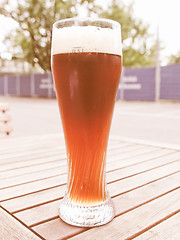 Image showing Retro looking Weiss beer