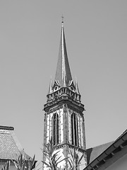 Image showing Black and white St Elizabeth church in Darmstadt