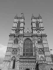 Image showing Black and white Westminster Abbey in London