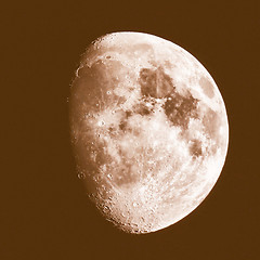 Image showing Retro looking Gibbous moon