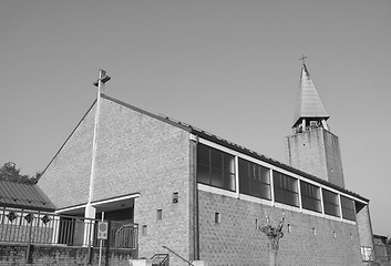 Image showing Black and white Cavagnolo parish church