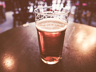 Image showing Retro looking Pint of beer