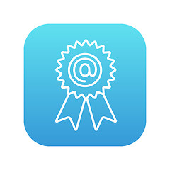 Image showing Award with at sign line icon.
