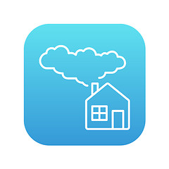 Image showing Save energy house line icon.