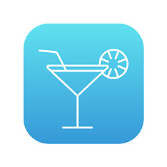 Image showing Cocktail glass line icon.