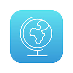 Image showing World globe on stand line icon.