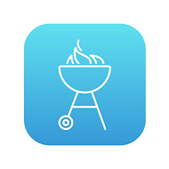 Image showing Kettle barbecue grill line icon.