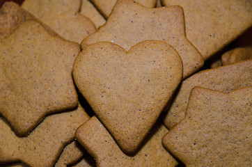 Image showing Heart shaped gingerbread