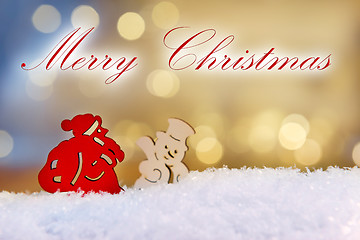 Image showing Santa and snowman Merry Christmas