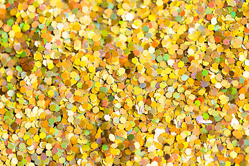 Image showing golden glitter or yellow sequins background