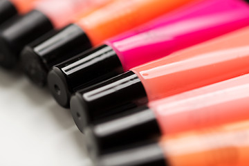 Image showing close up of lip gloss tubes