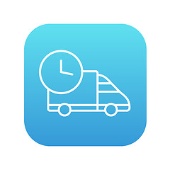 Image showing Delivery truck line icon.