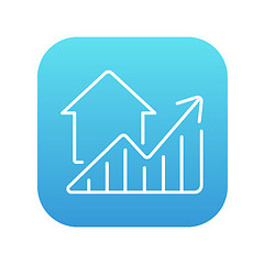 Image showing Graph of real estate prices growth line icon.