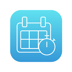 Image showing Calendar and stopwatch line icon.