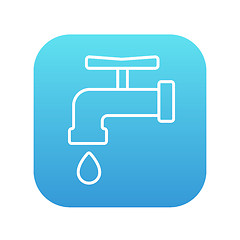 Image showing Faucet with water drop line icon.