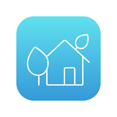 Image showing Eco-friendly house line icon.