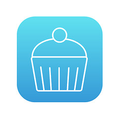 Image showing Cupcake with cherry line icon.