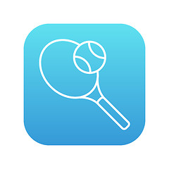 Image showing Tennis racket and ball line icon.