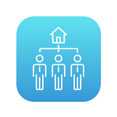 Image showing Three real estate agents line icon.