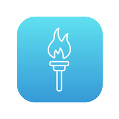 Image showing Burning olympic torch line icon.