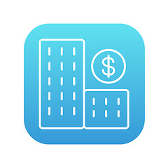 Image showing Condominium with dollar symbol line icon.