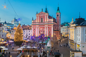 Image showing Ljubljana in  Christmas time, Slovenia.