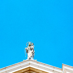 Image showing monument statue  in old historical construction italy europe mil