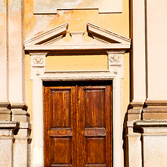 Image showing detail in  wall door  italy land europe architecture and wood th