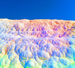 Image showing calcium bath and travertine unique abstract in pamukkale turkey 