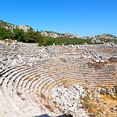 Image showing the old  temple and theatre in termessos antalya turkey asia sky