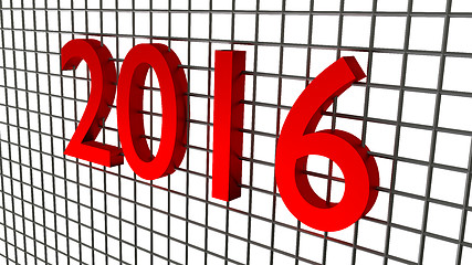 Image showing year 2016 over wire background