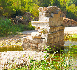 Image showing olympos  mountain bush  anatolia heritage ruins   from the hill 