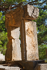 Image showing  ruins stone    antalya  arykanda y and  old  temple