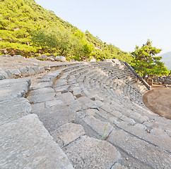 Image showing  ruins stone and theatre in  antalya  arykanda turkey asia sky a