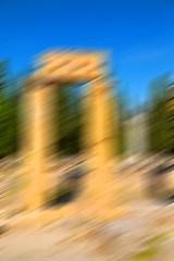 Image showing blurred   old construction in asia turkey the column  