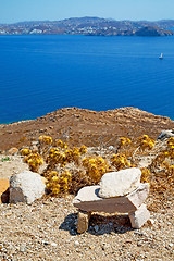 Image showing sea in delos greece the   ruin  