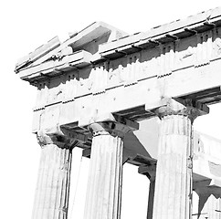 Image showing historical   athens in greece the old architecture and historica