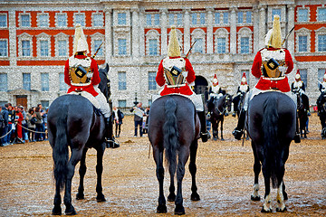 Image showing for    the queen in london england horse and cavalry 